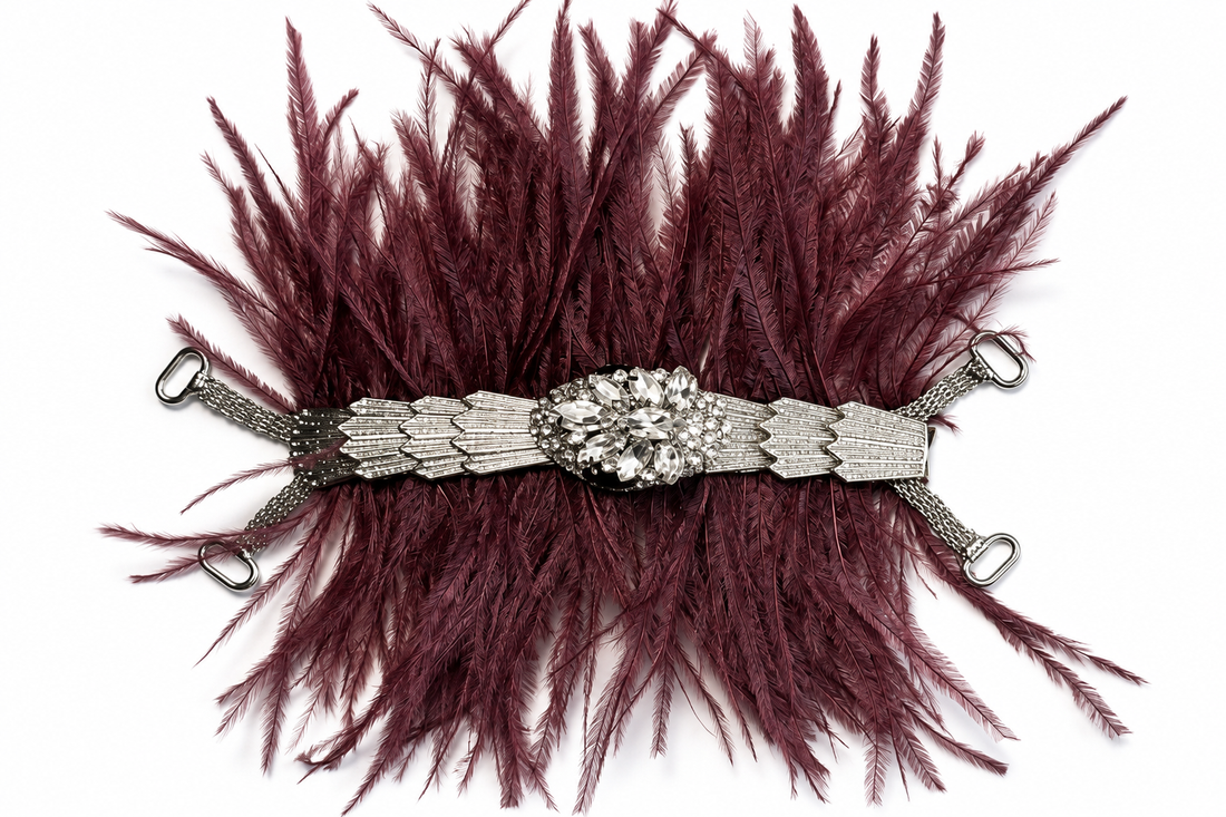 Burgundy Feather – Snake Silver