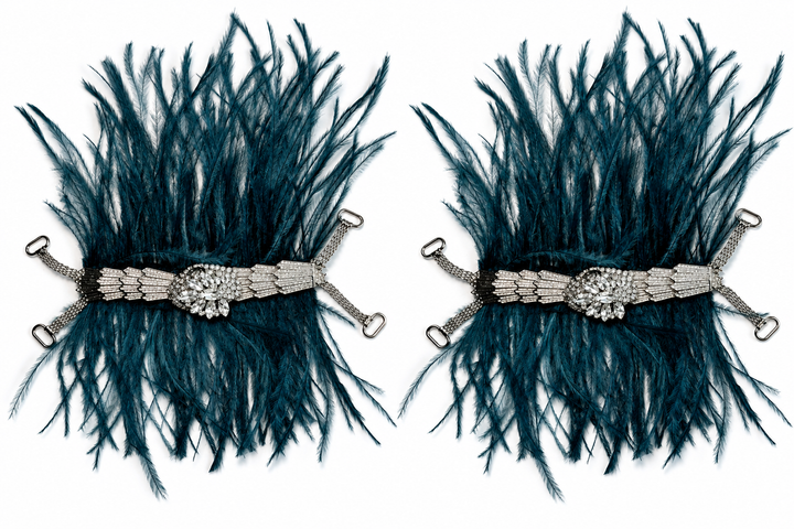 Midnight Blue Feather – Snake Silver