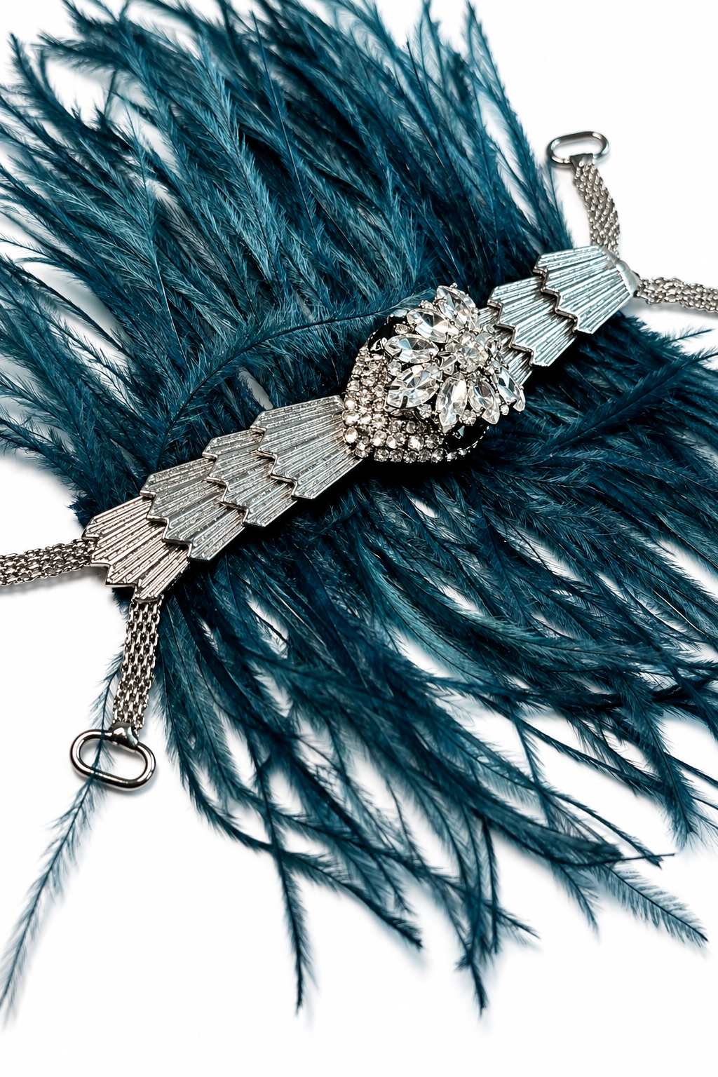 Midnight Blue Feather – Snake Silver