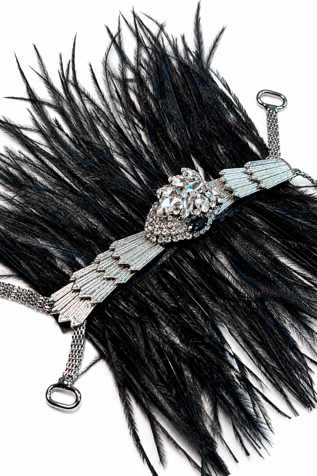 Midnight Black Feather – Snake Silver