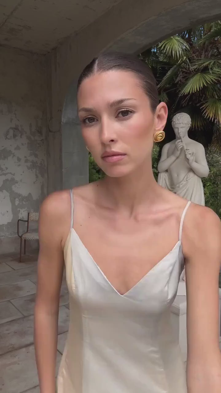 Ink Whisper Dress – satin elegance