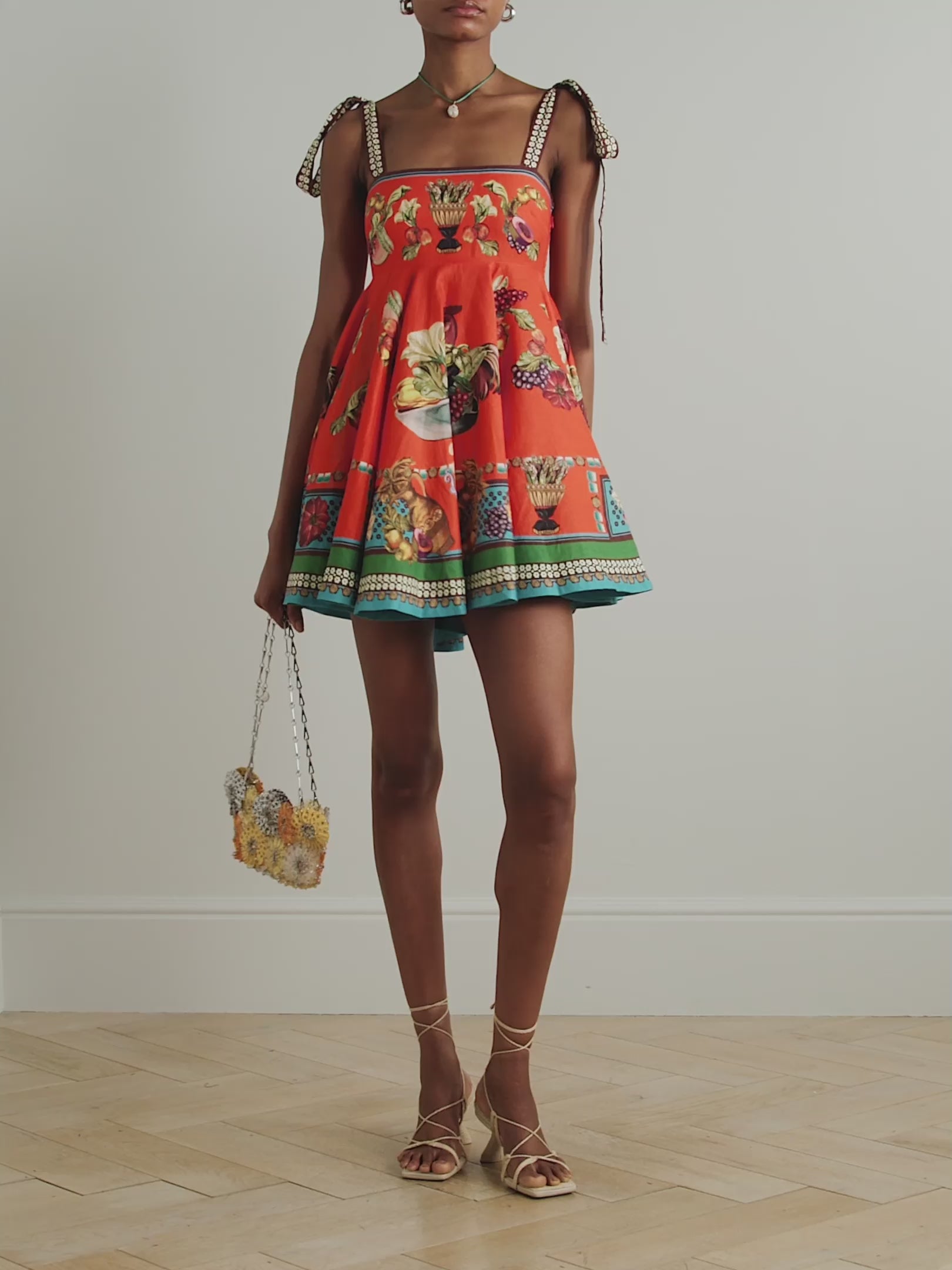 Rocco Citrus Charm Linen Mini Dress