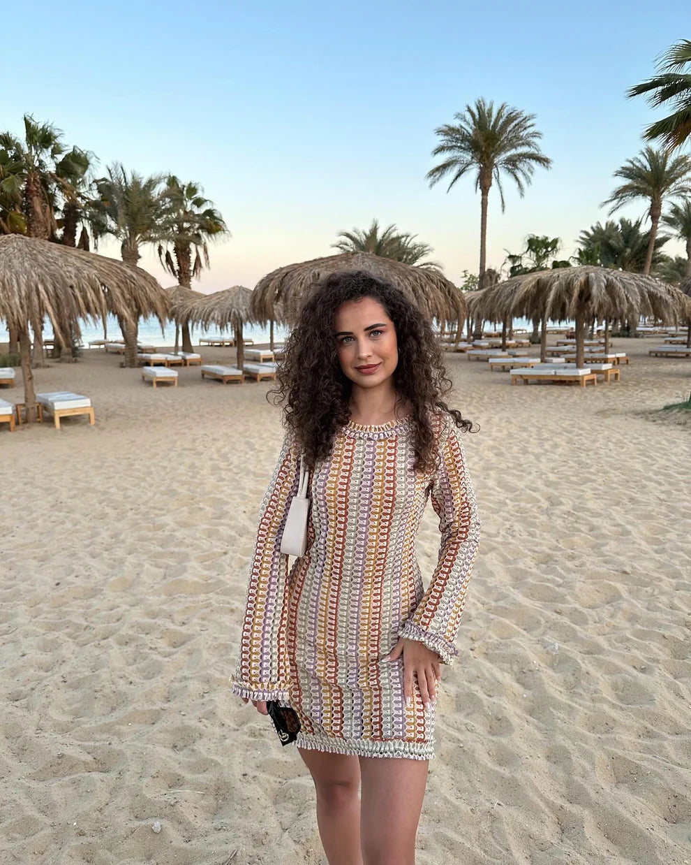 Nice Crochet Dream – Elegant crochet-knit mini dress for summer &amp; vacation 