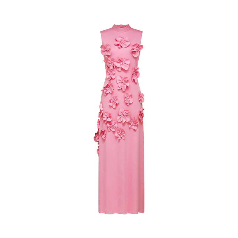 Florence maxi dress with bow and flower appliqué